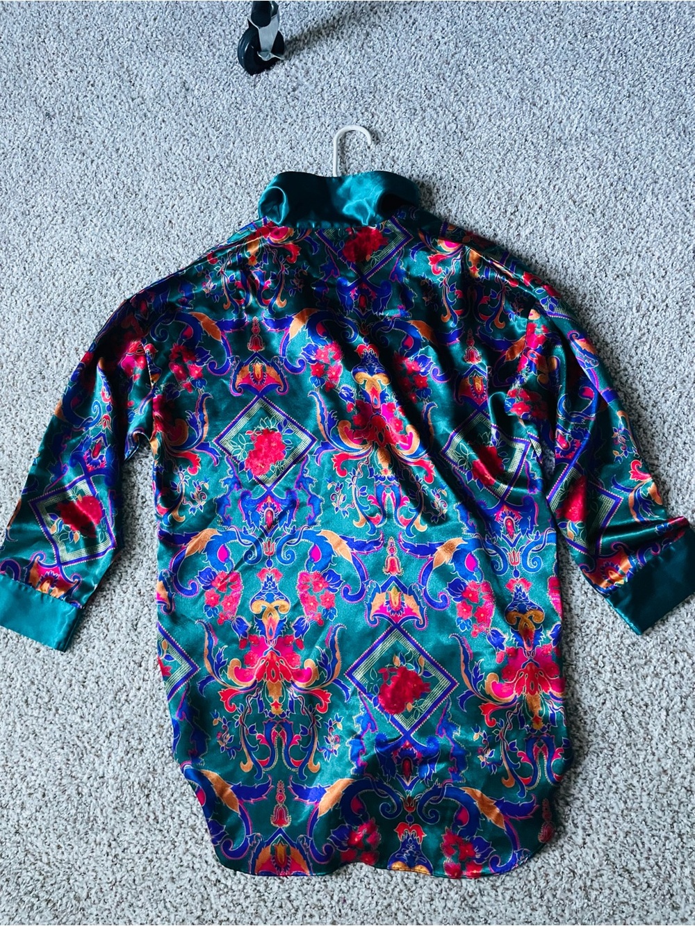 Victoria's Secret Green Paisley Floral Satin Cape